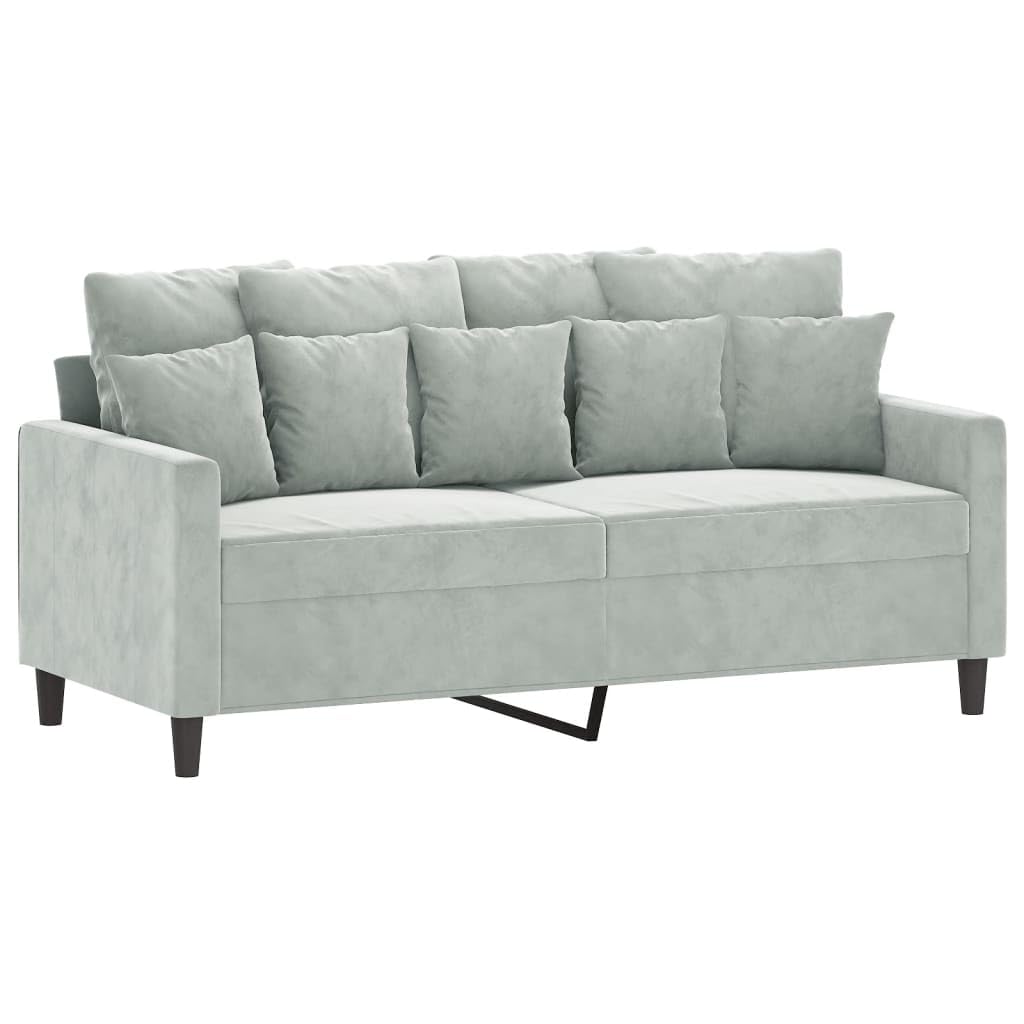 Light Gray Velvet 2 Piece Sofa Set L122