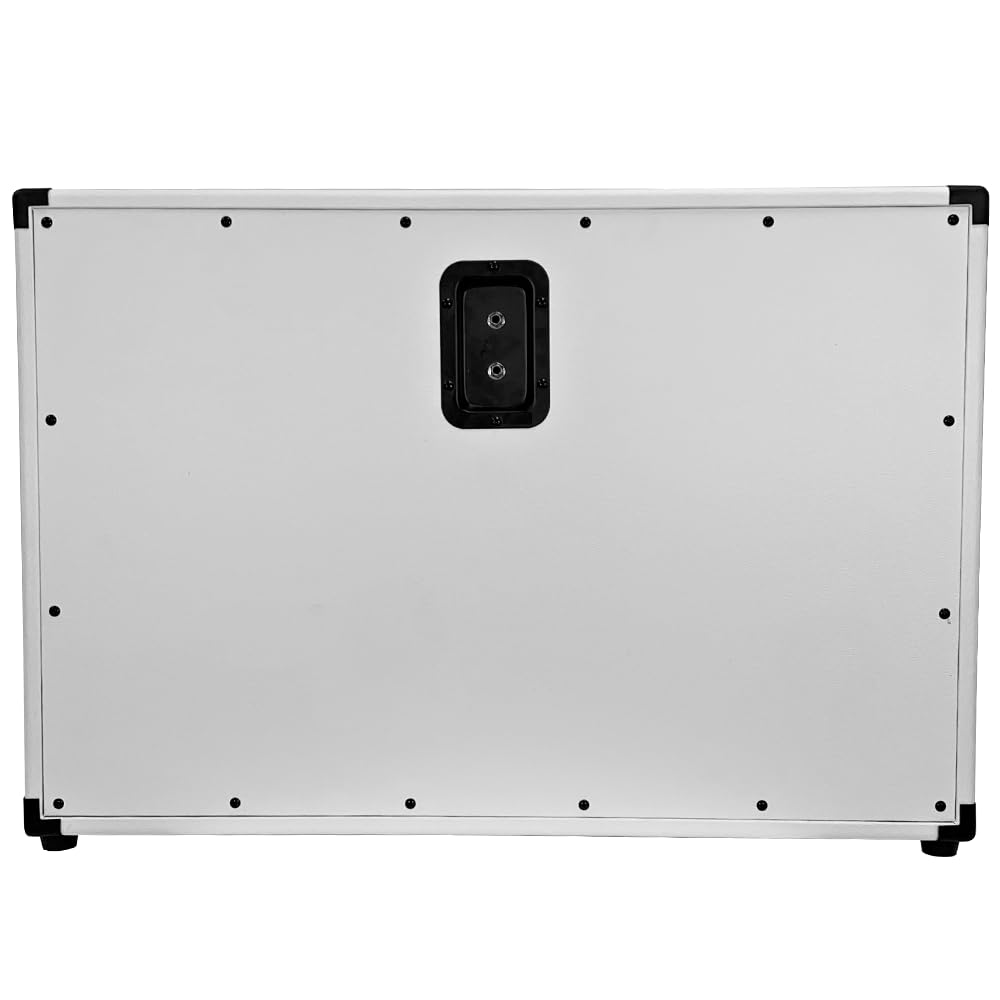 2x12 Empty Guitar Speaker Cabinet White Tolex Black Grill Z9555