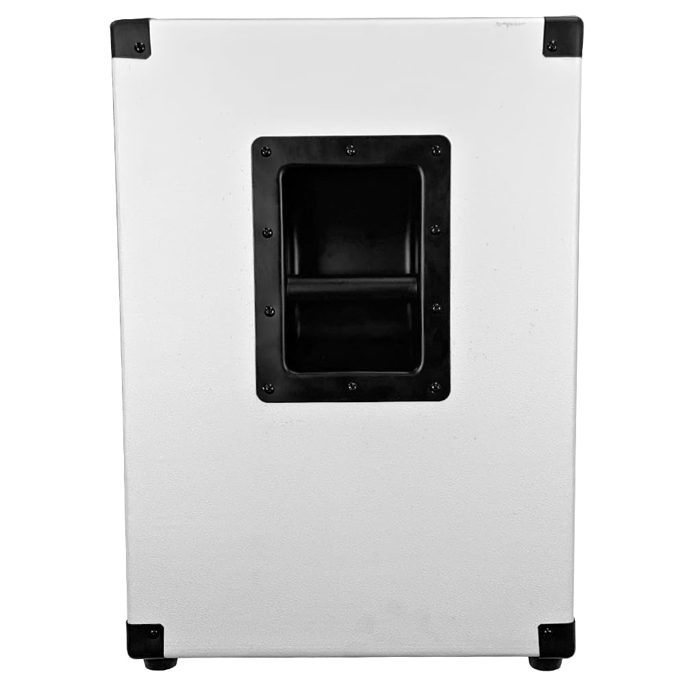2x12 Empty Guitar Speaker Cabinet White Tolex Black Grill Z9555