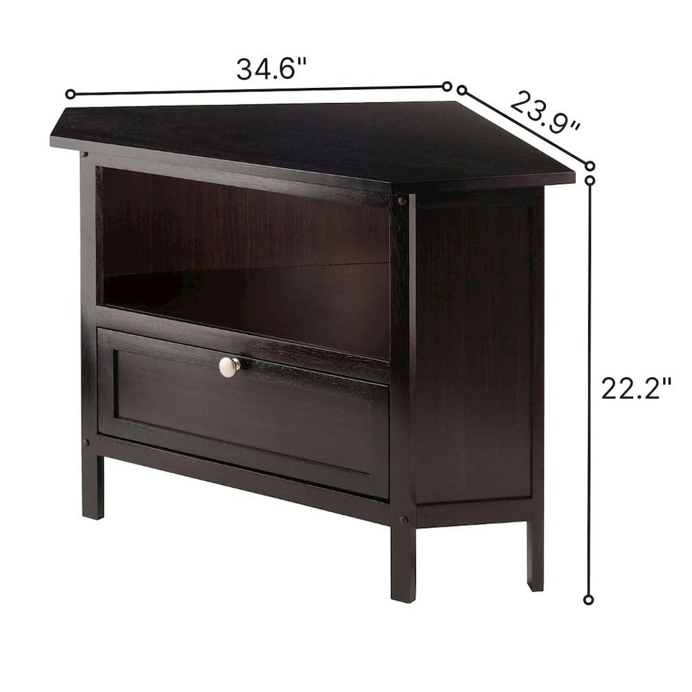 Solid Wood Corner TV Stand with Storage G84943