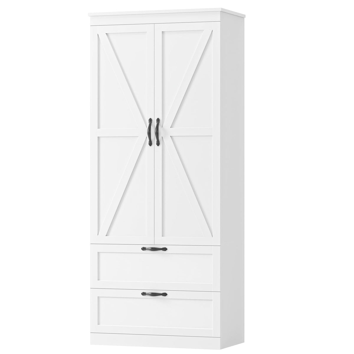 70" White Kitchen Pantry Storage Cabinet T851
