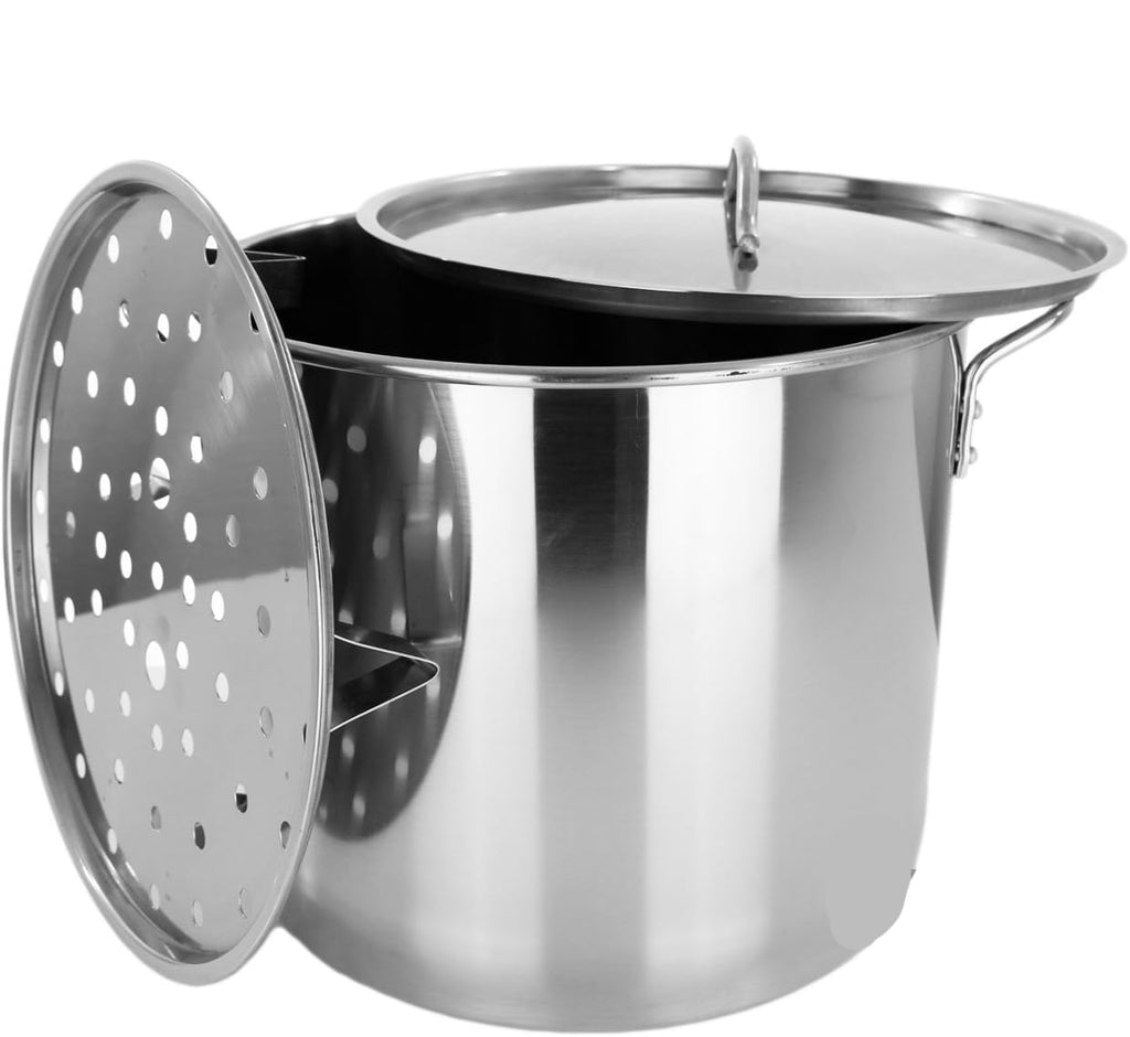 40QT Stainless Steel Stock Pot with Lid V8586