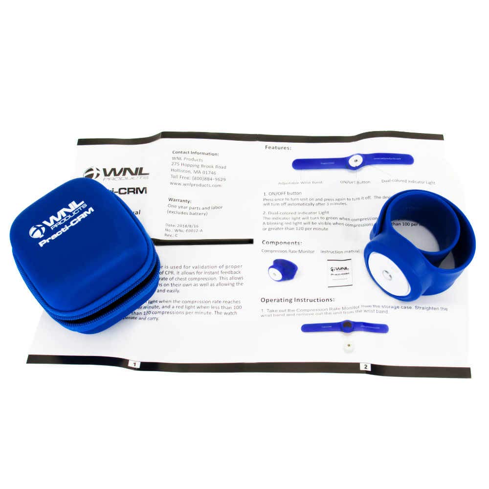 CPR Compression Rate Wrist Monitor & Soft CPR Mask H216462