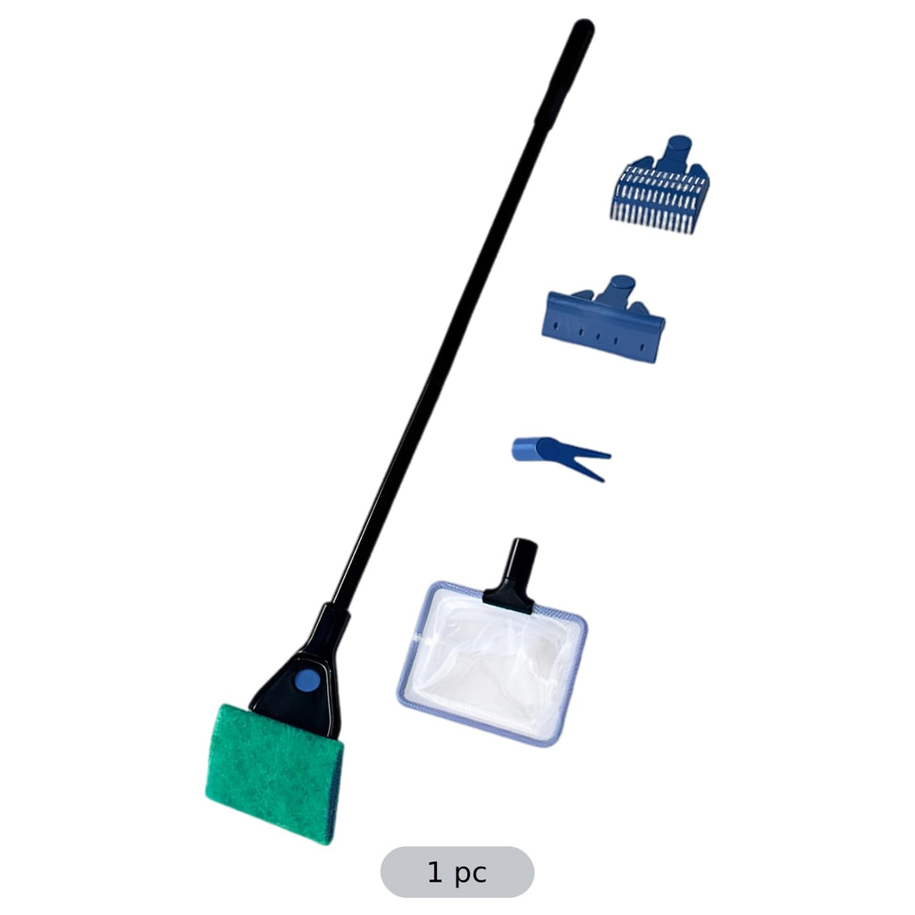 5-in-1 Aquarium Cleaning Kit with Algae Scraper Gravel Rake Fish Net H2395