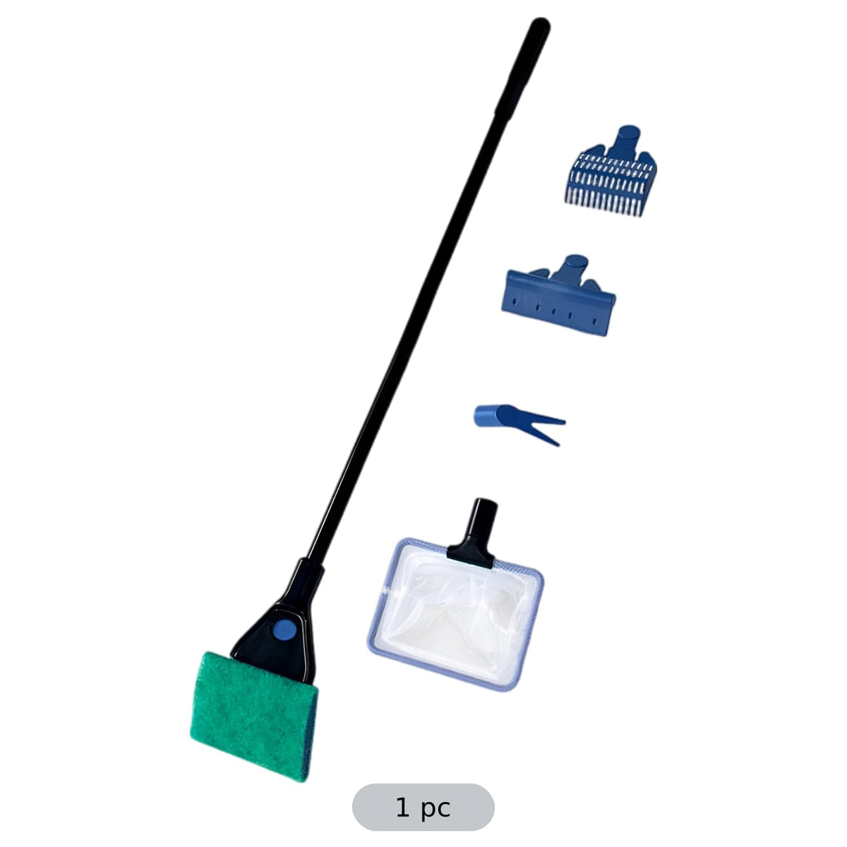 5-in-1 Aquarium Cleaning Kit with Algae Scraper Gravel Rake Fish Net H2395