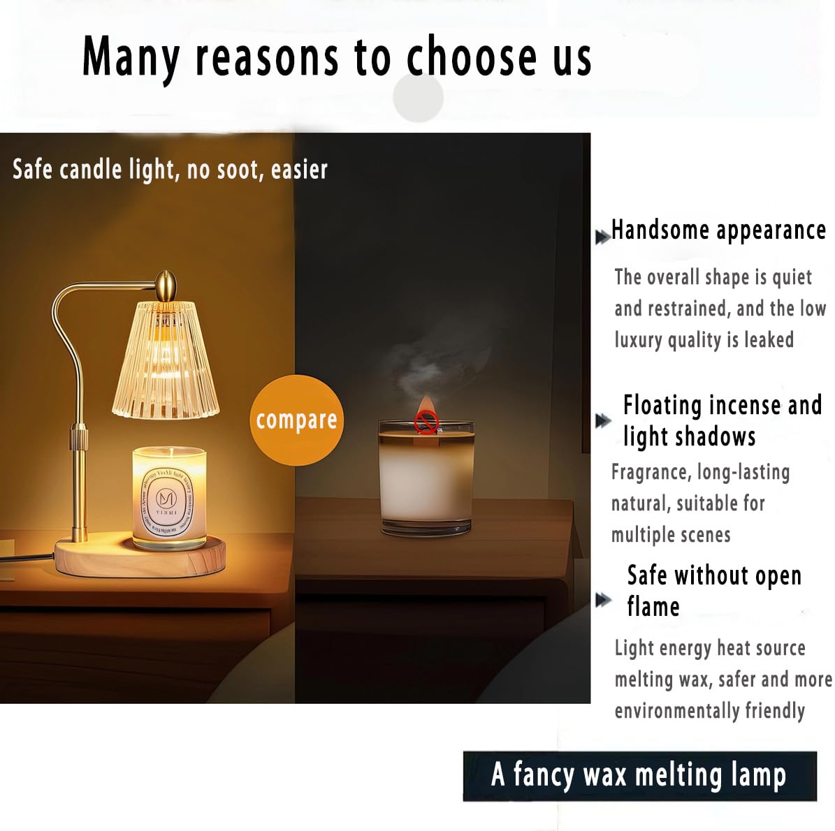 Adjustable Dimmable Candle Warmer Lamp with 2 Bulbs B77835