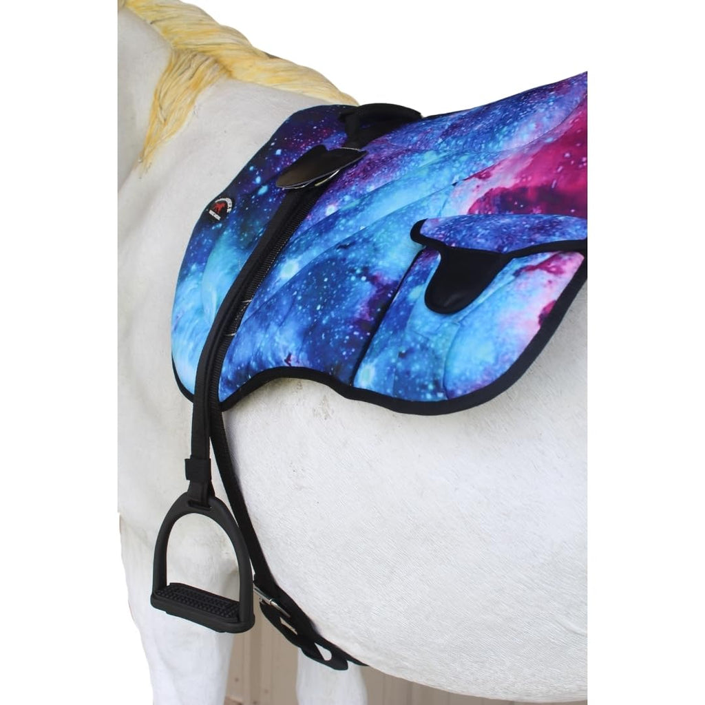 Neoprene Padded Anti-Slip Bareback Saddle Pad Blue Plaid L42202