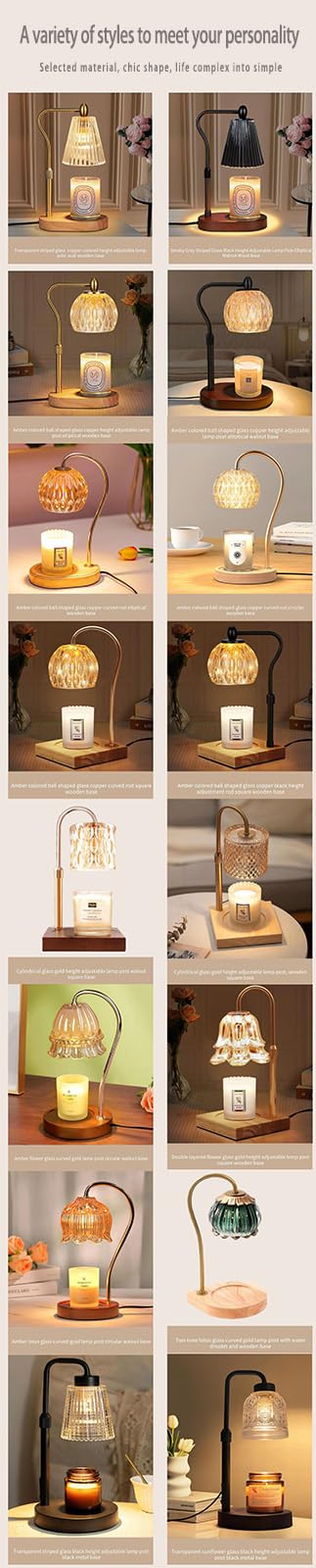 Adjustable Dimmable Candle Warmer Lamp with 2 Bulbs B77835