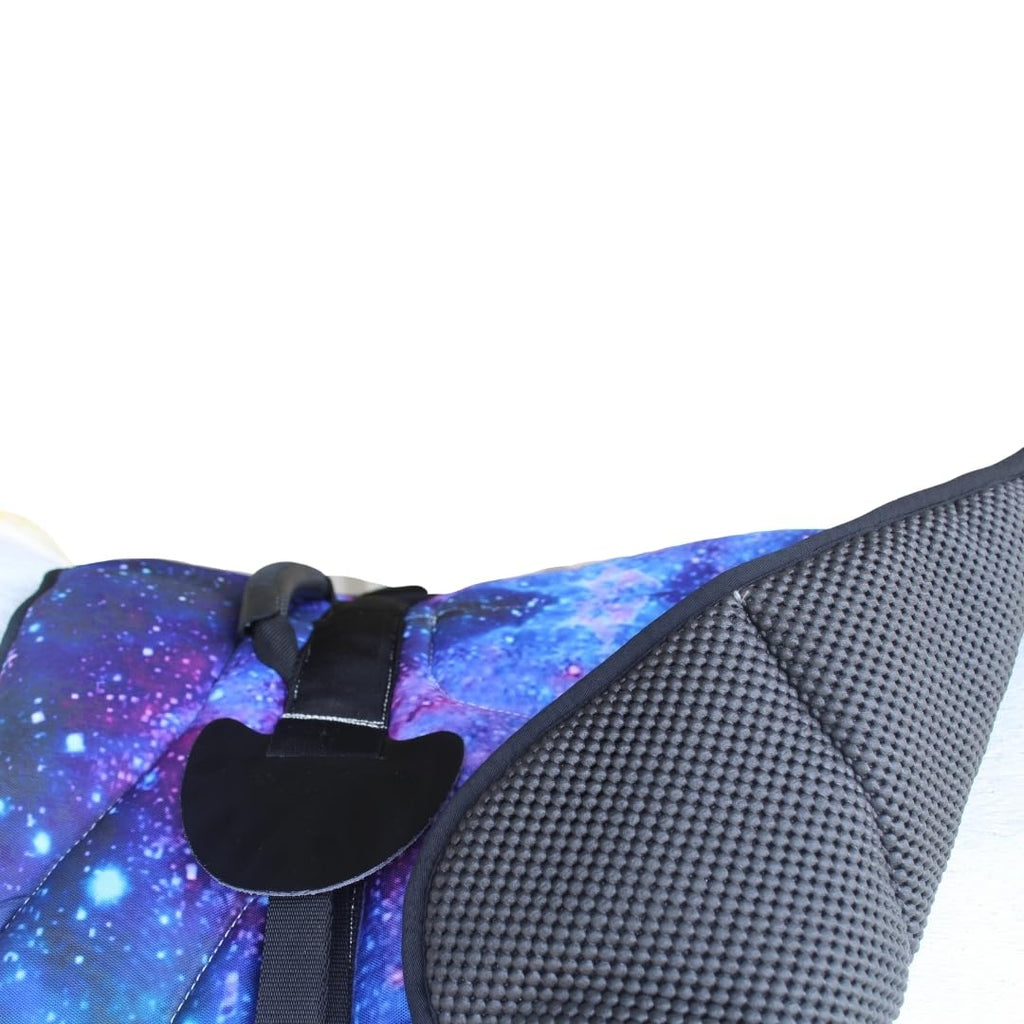 Neoprene Padded Anti-Slip Bareback Saddle Pad Blue Plaid L42202