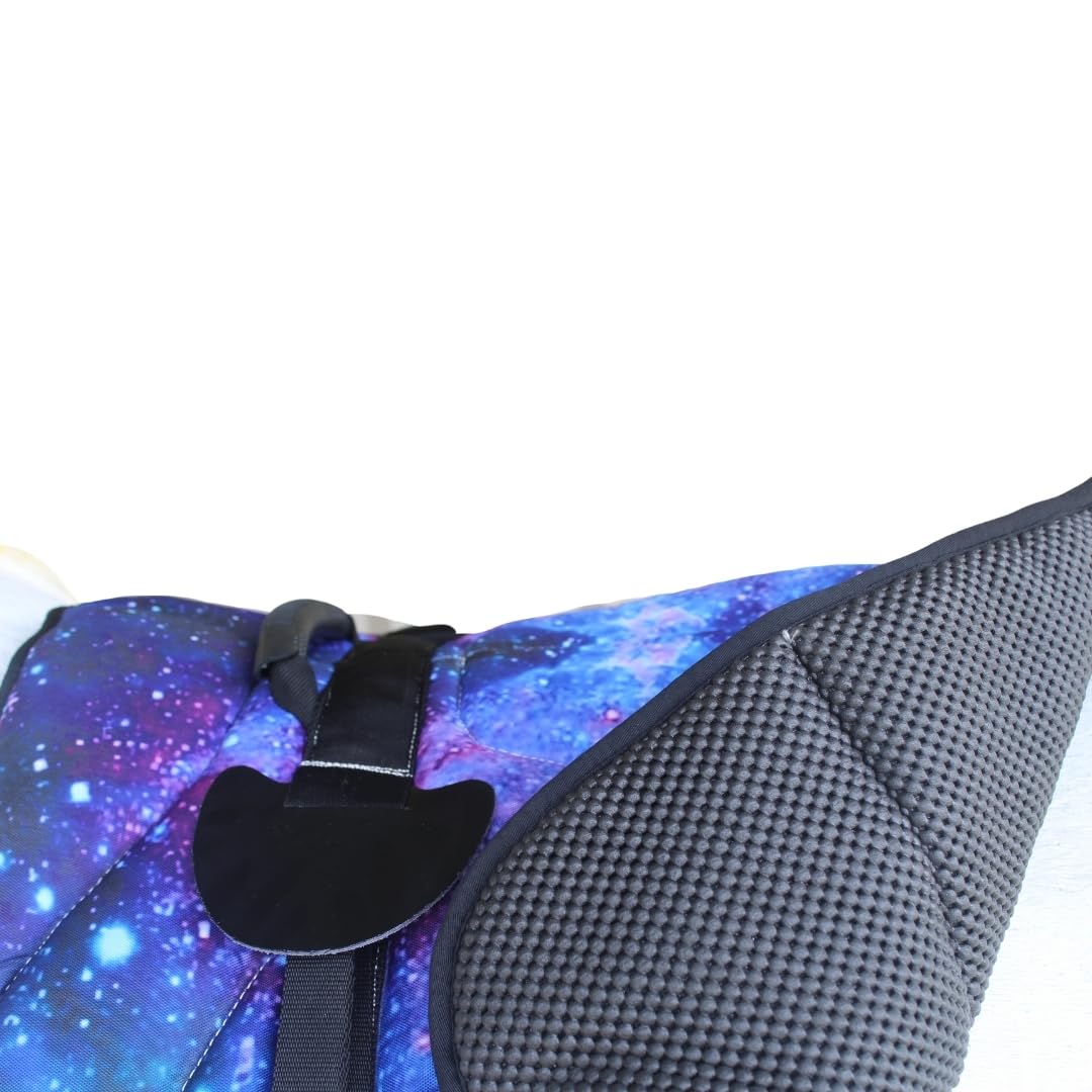 Neoprene Padded Anti-Slip Bareback Saddle Pad Blue Plaid L42202