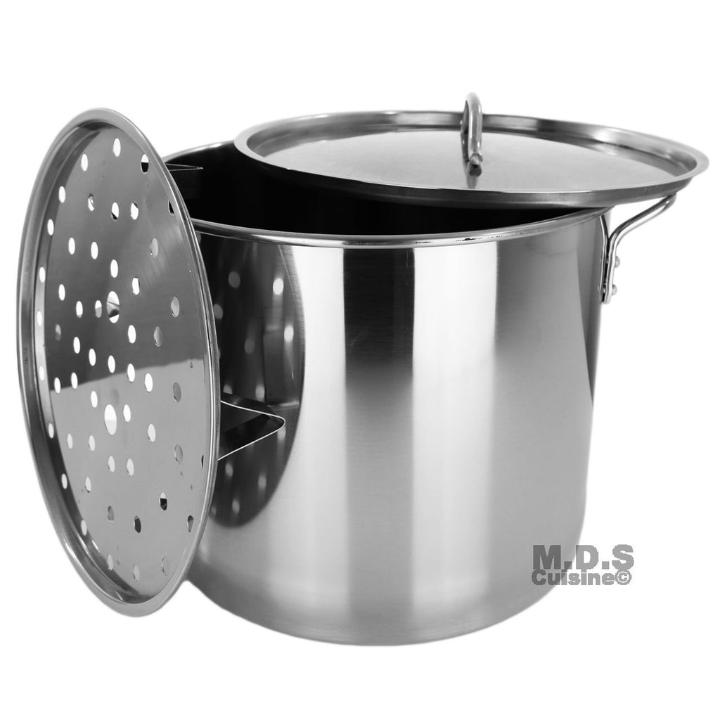 40QT Stainless Steel Stock Pot with Lid V8586