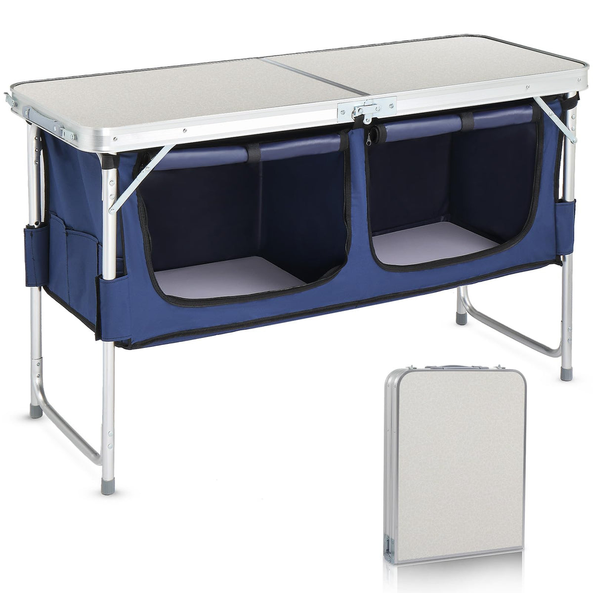 4 Ft White Aluminum Folding Camping Table T8543