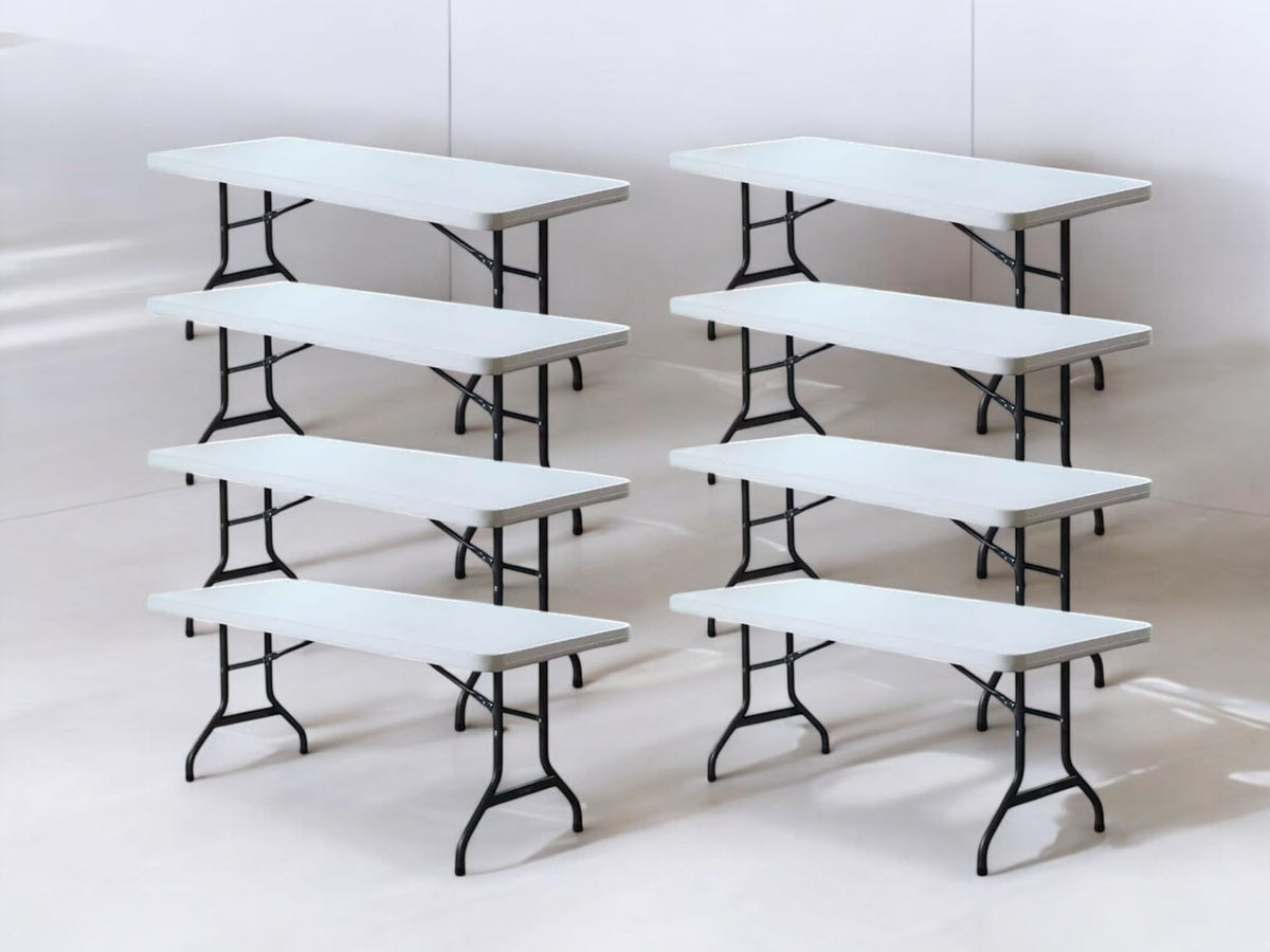 6 Foot Folding Table Set of 8 Q325912
