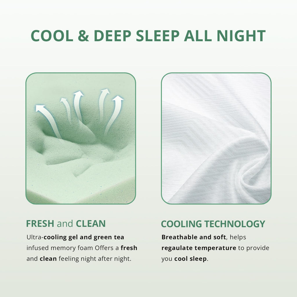 Twin 6 Inch Green Tea Gel Memory Foam Mattress U3422