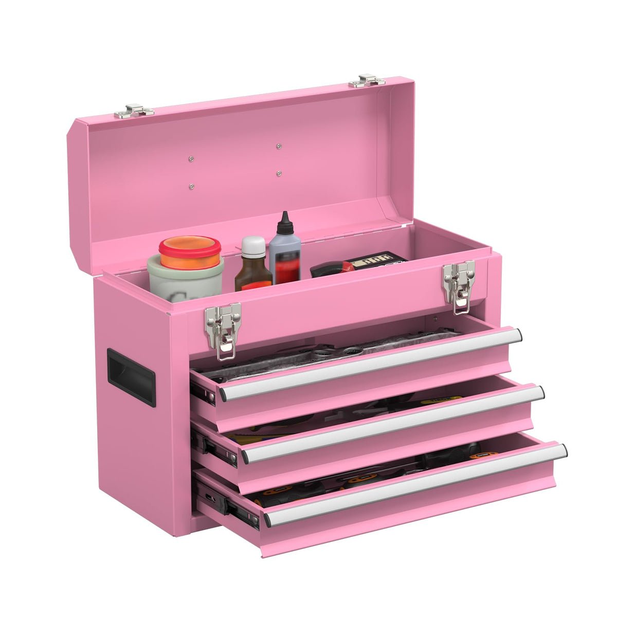 Portable Metal Tool Box with Drawers U72084