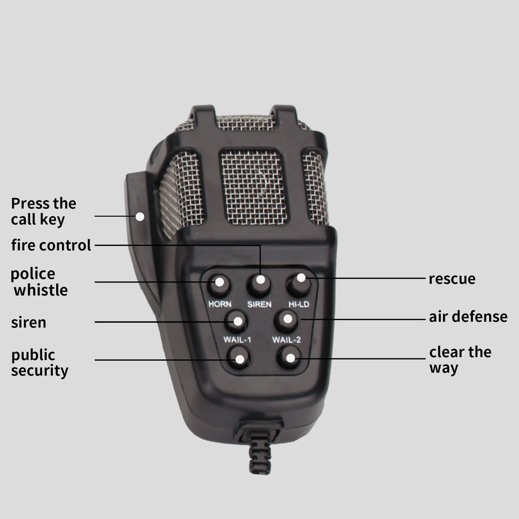 7 Tone Car Siren PA System Megaphone Speaker U349