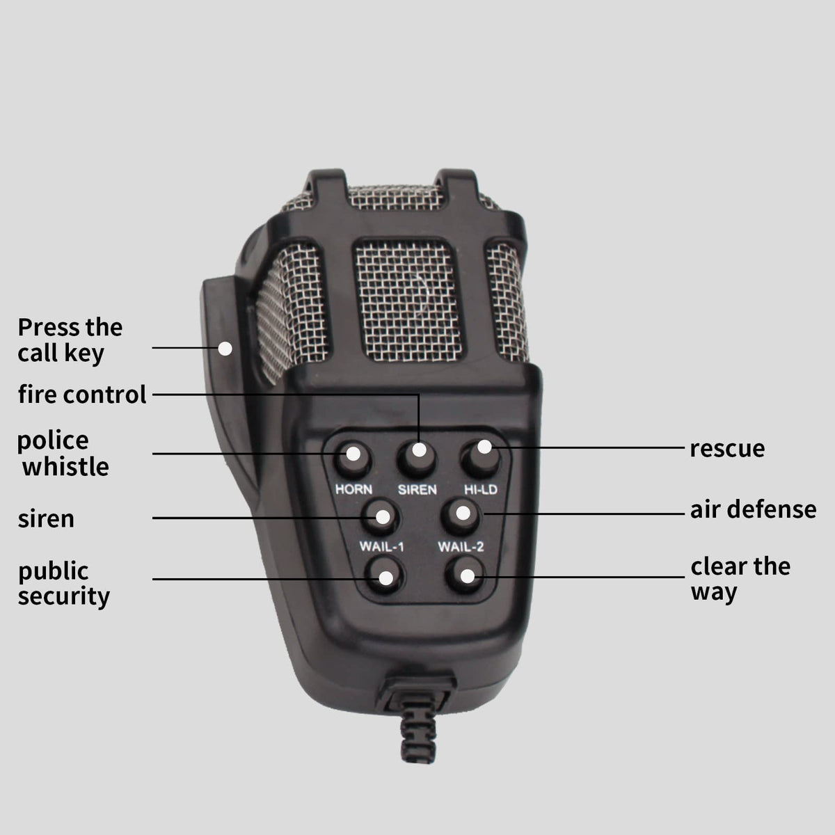 7 Tone Car Siren PA System Megaphone Speaker U349