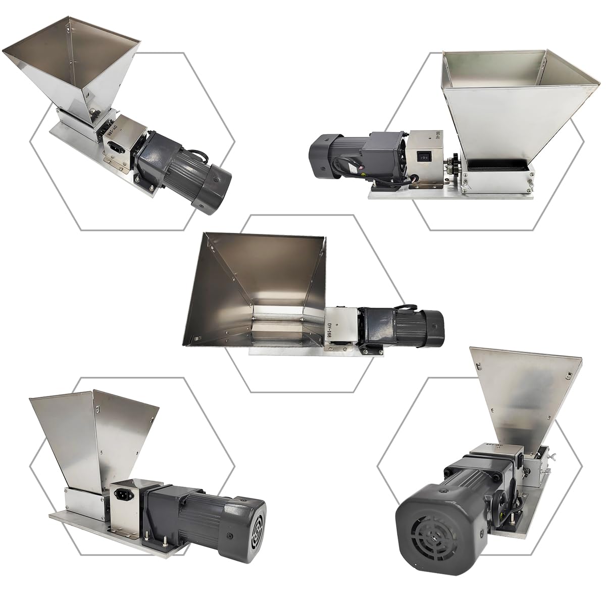 110V 60W 75RPM Stainless Steel Grain Mill with 4 Hopper and 2 Rollers F36690