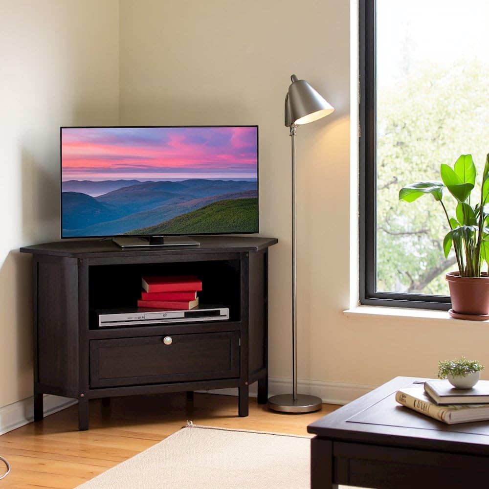 Solid Wood Corner TV Stand with Storage G84943