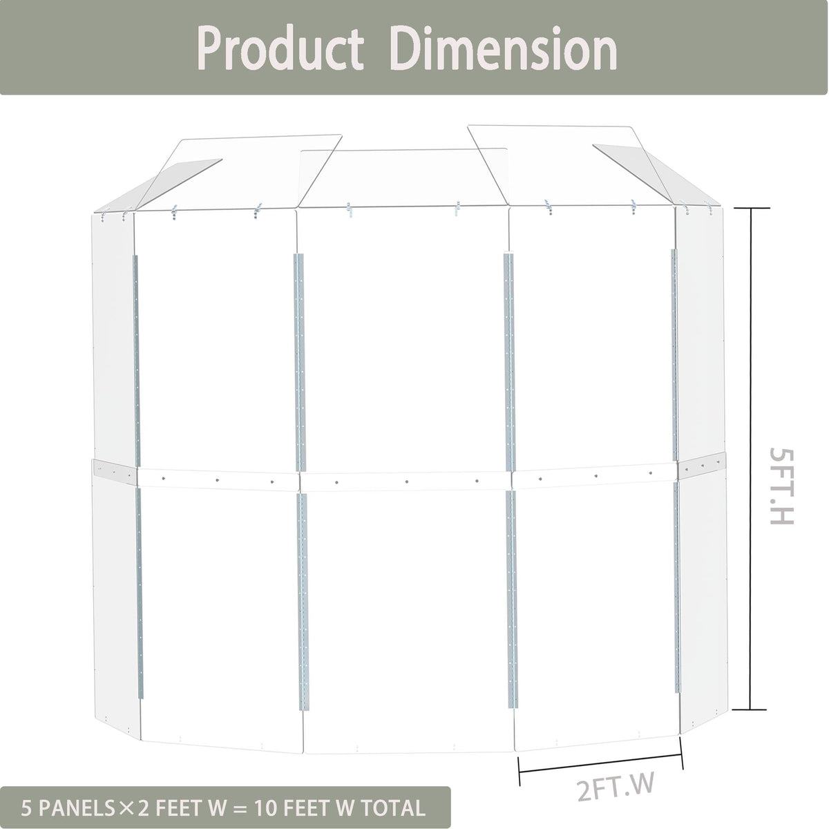 Portable Drum Shield 5-Panels 2ft x 5ft N1843