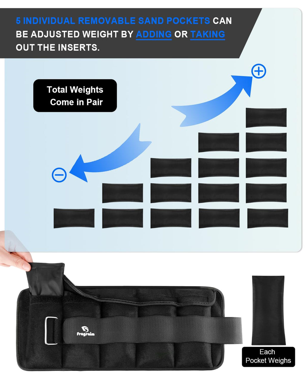 Adjustable Ankle Weights with Removable Weight B613470