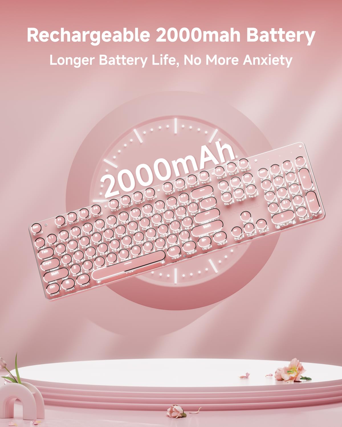 Pink Wireless Mechanical Keyboard T940498