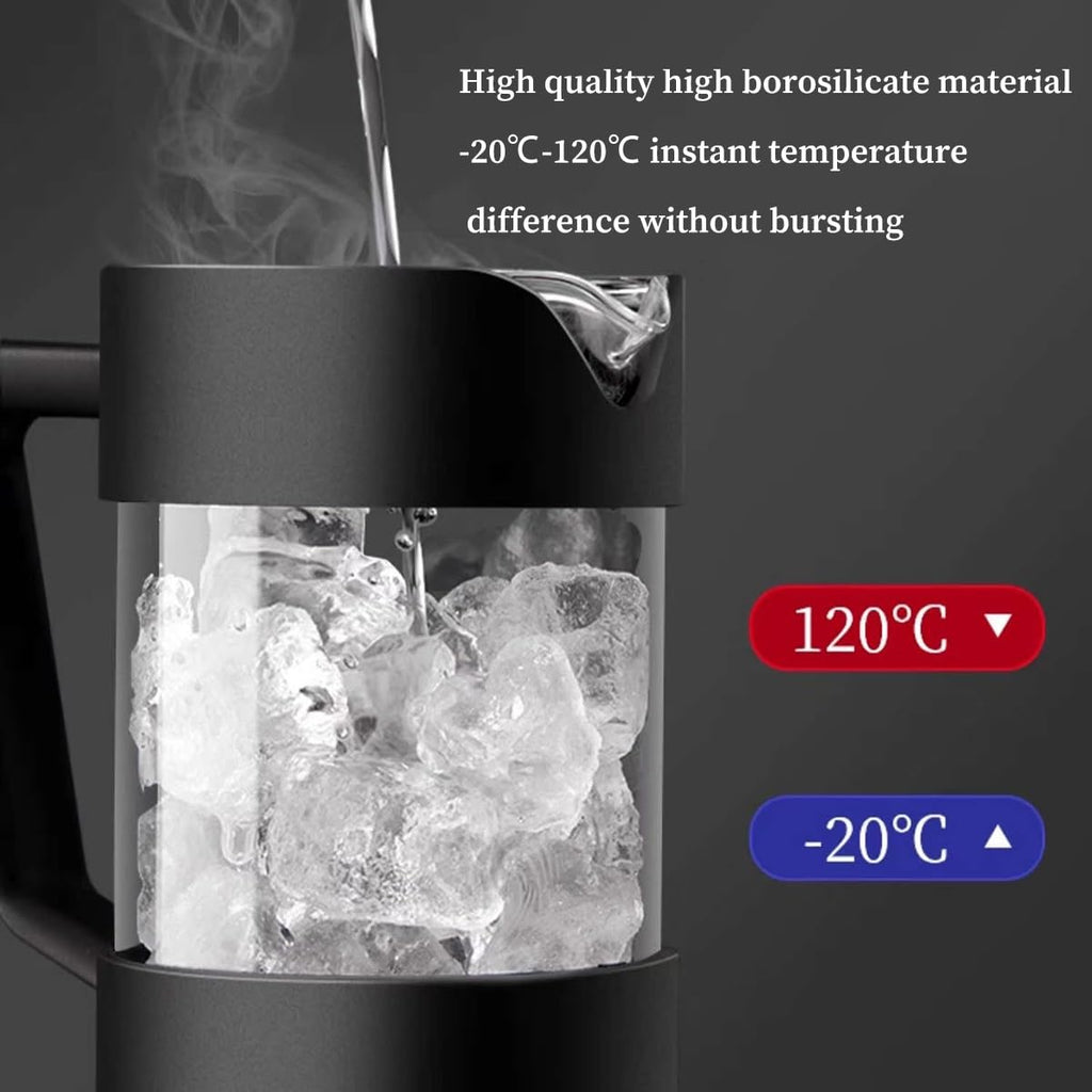 French Press Coffee Maker with 3-level Filter System, Stainless Steel, Borosilicate Glass, 1000ml I6870