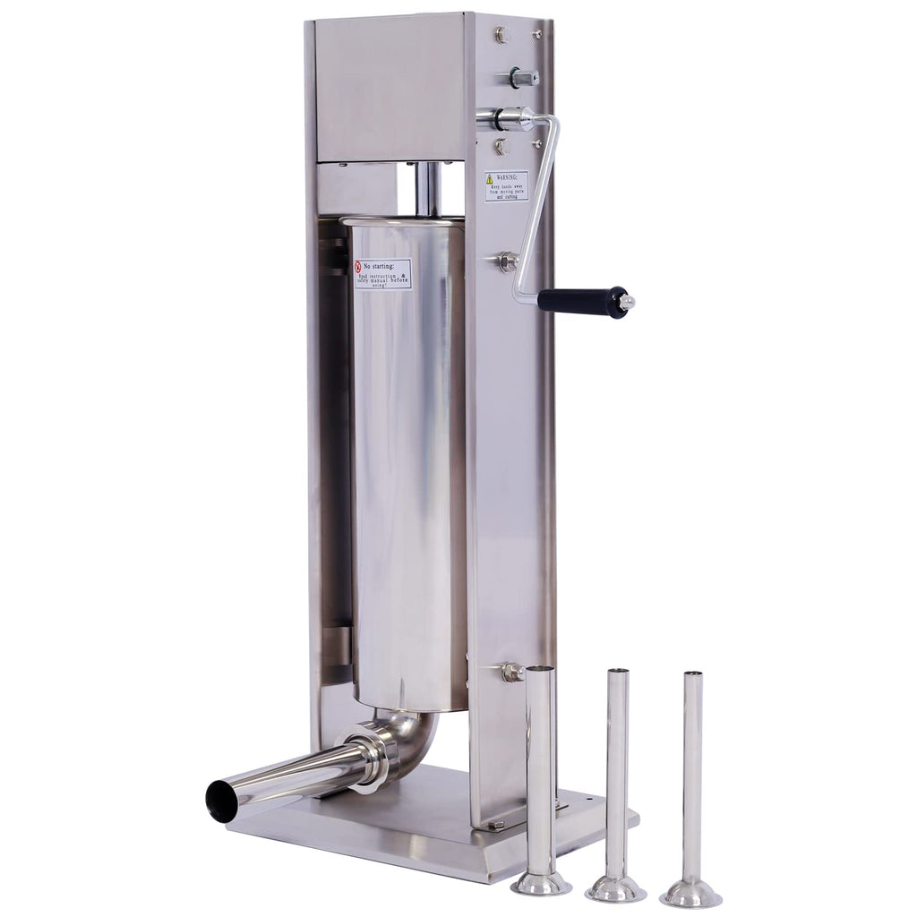 Stainless Steel 15LB Vertical Sausage Stuffer with 4 Stuffing Tubes S947385