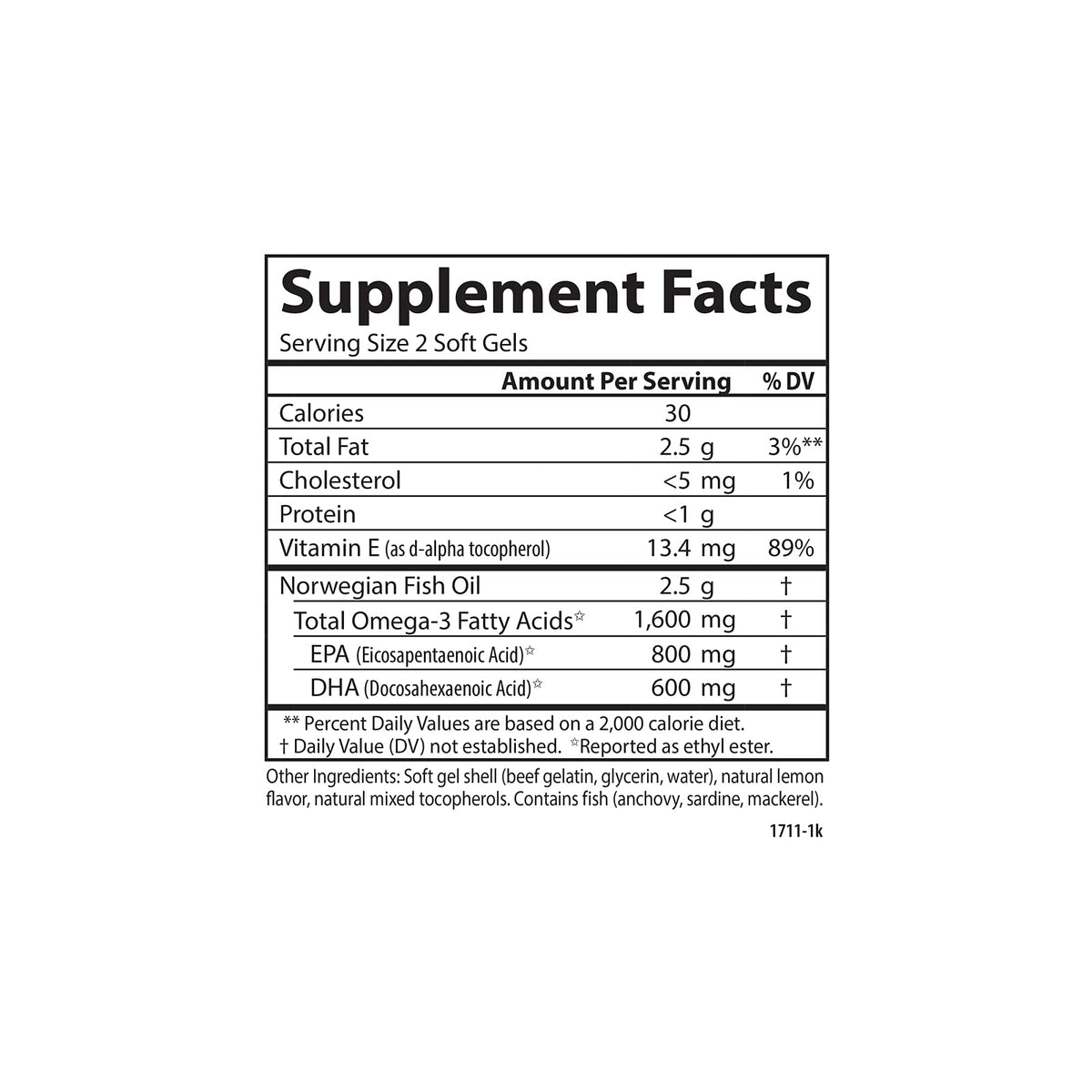 Omega-3 1600mg Soft Gels 90 Count Q43244
