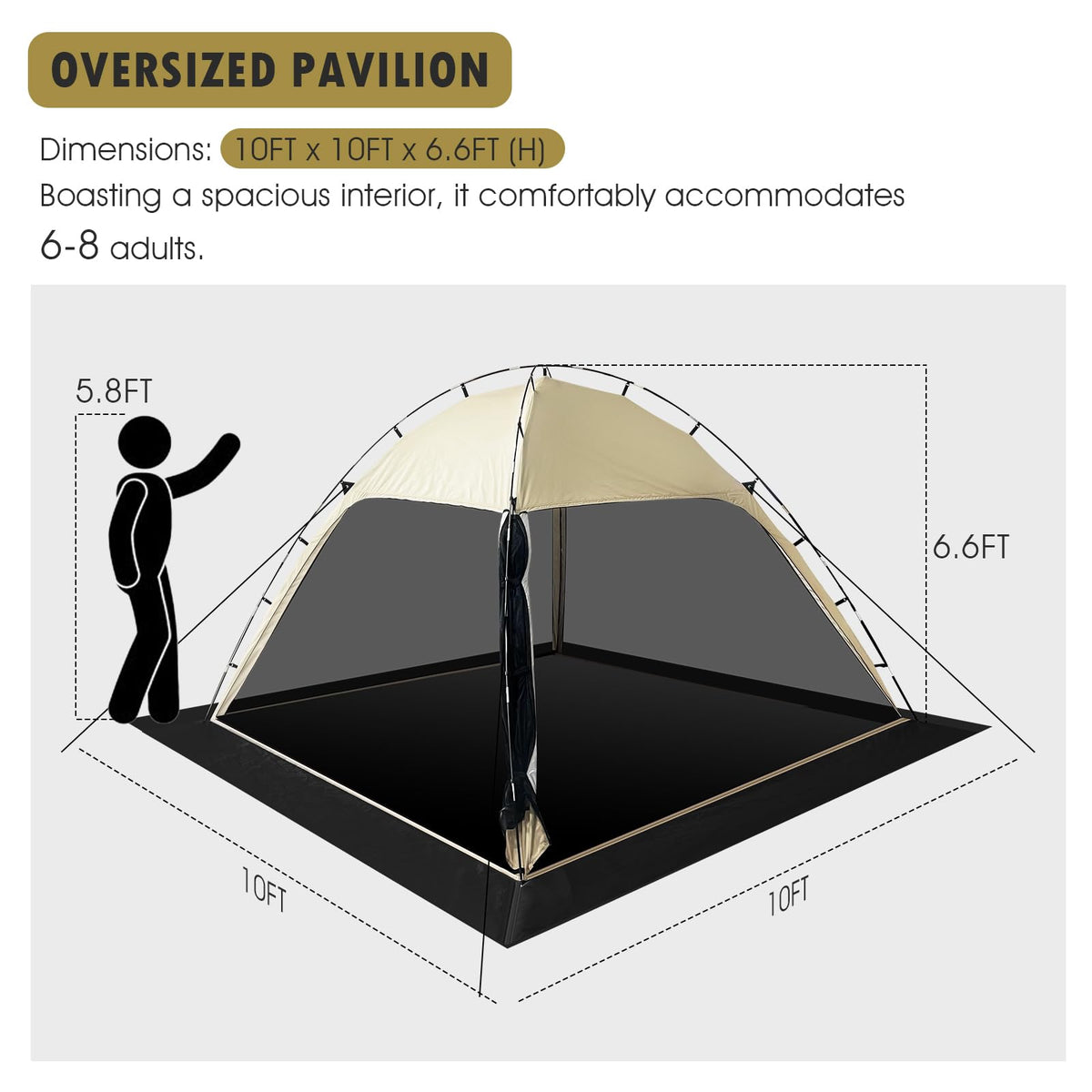 10'x10' Screen Tent with Removable Floor and Mosquito Netting X94852