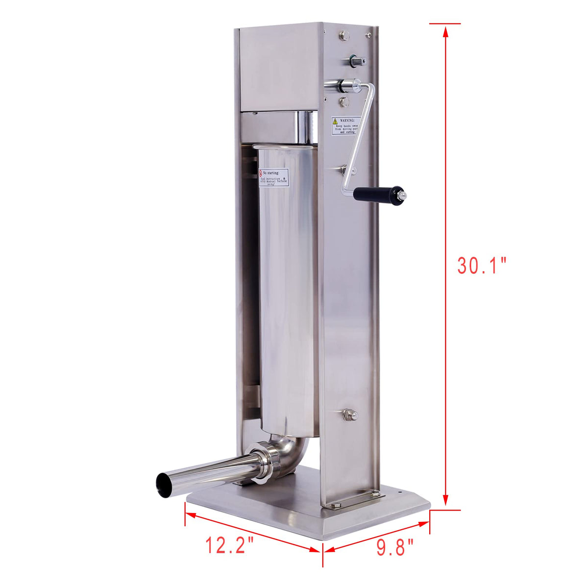 Stainless Steel 15LB Vertical Sausage Stuffer with 4 Stuffing Tubes S947385