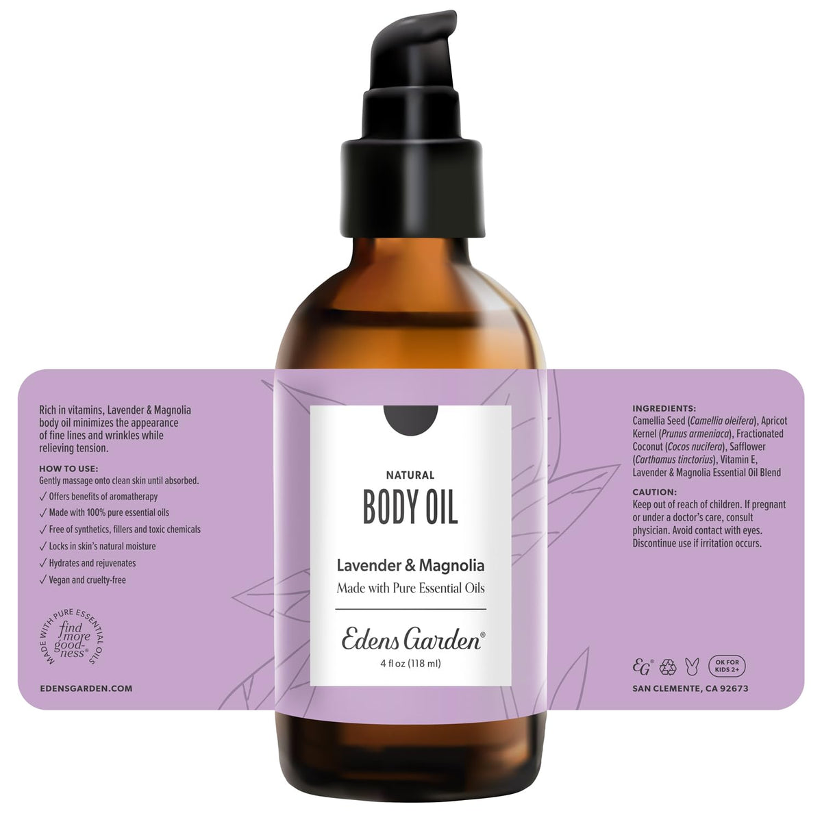 Lavender Magnolia Bath & Body Oil 4 fl oz Q35052