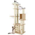 71” Tall Multi-Layer Wood Cat Tree with Scratching Posts X823678