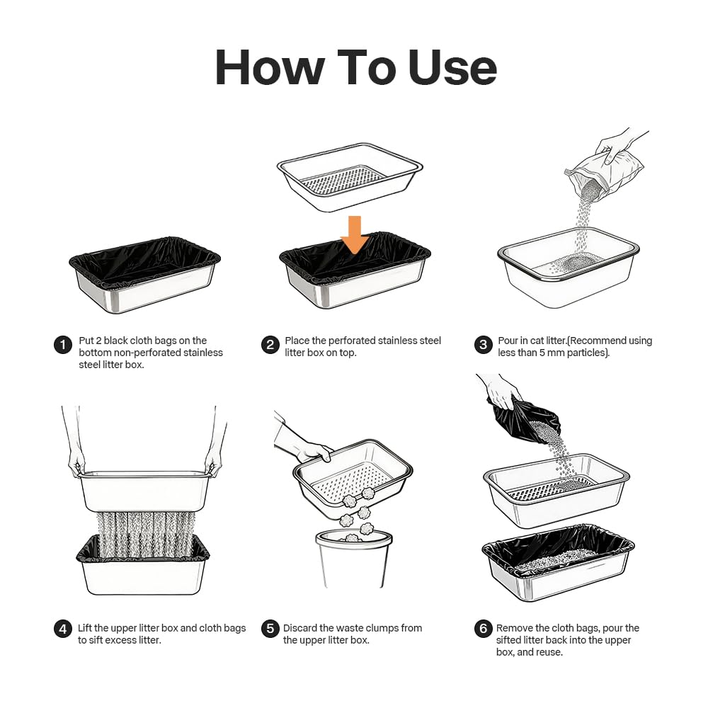 Stainless Steel Sifting Litter Box G690306