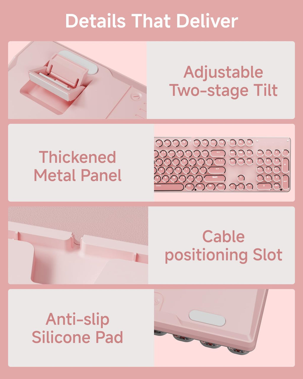 Pink Wireless Mechanical Keyboard T940498
