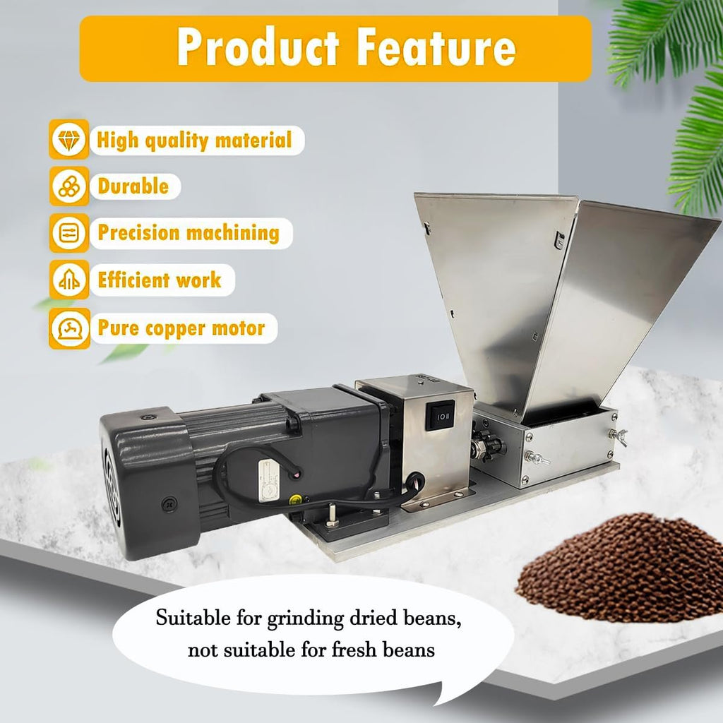 110V 60W 75RPM Stainless Steel Grain Mill with 4 Hopper and 2 Rollers F36690