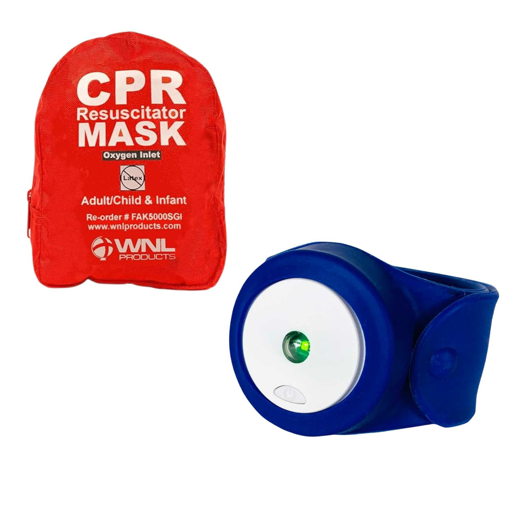 CPR Compression Rate Wrist Monitor & Soft CPR Mask H216462