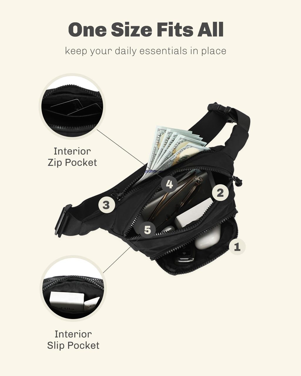 Rolling Backpack with Wheels 43L with Waist Pack Black Q76080