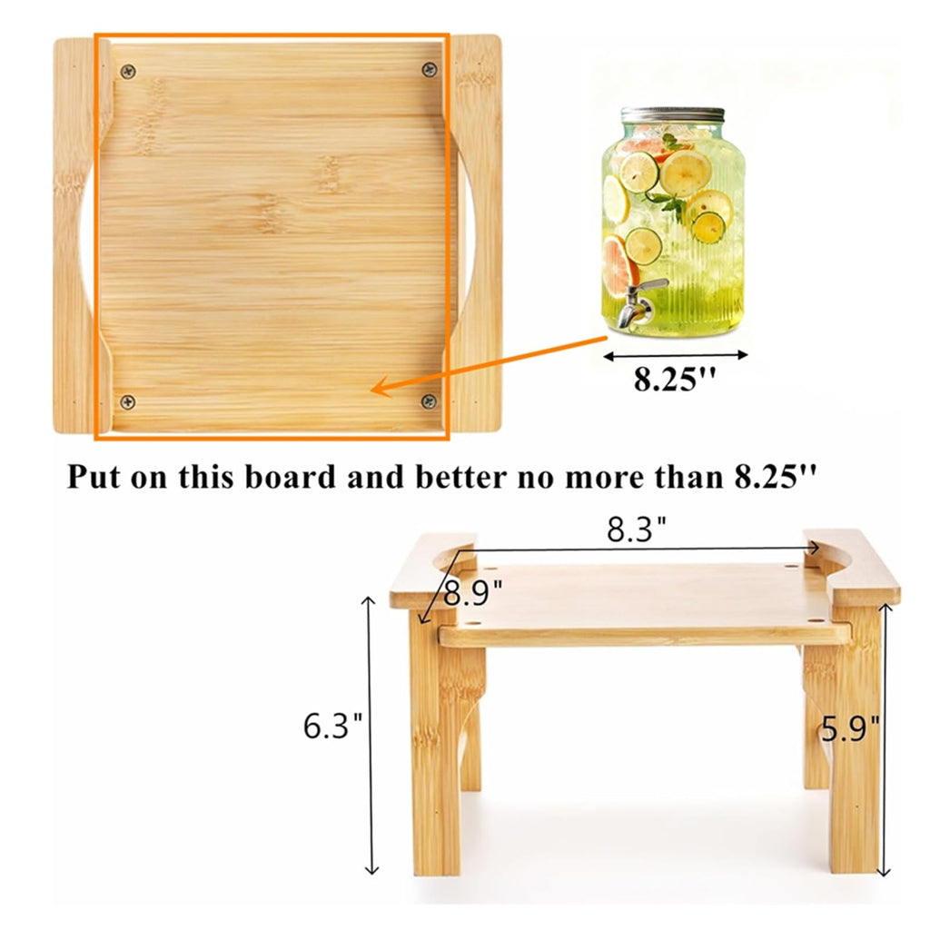 2 Pack Natural Bamboo Beverage Dispenser Stand W2968