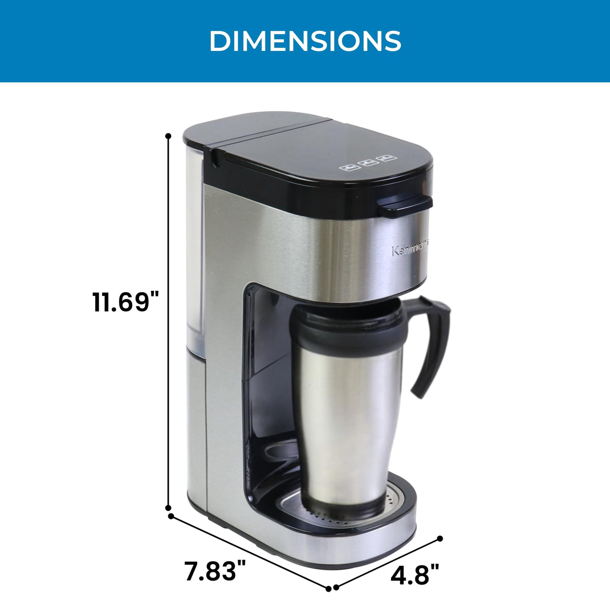 Single Serve Coffee Maker 6–12 Oz Black B9857