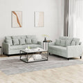 Light Gray Velvet 2 Piece Sofa Set L122