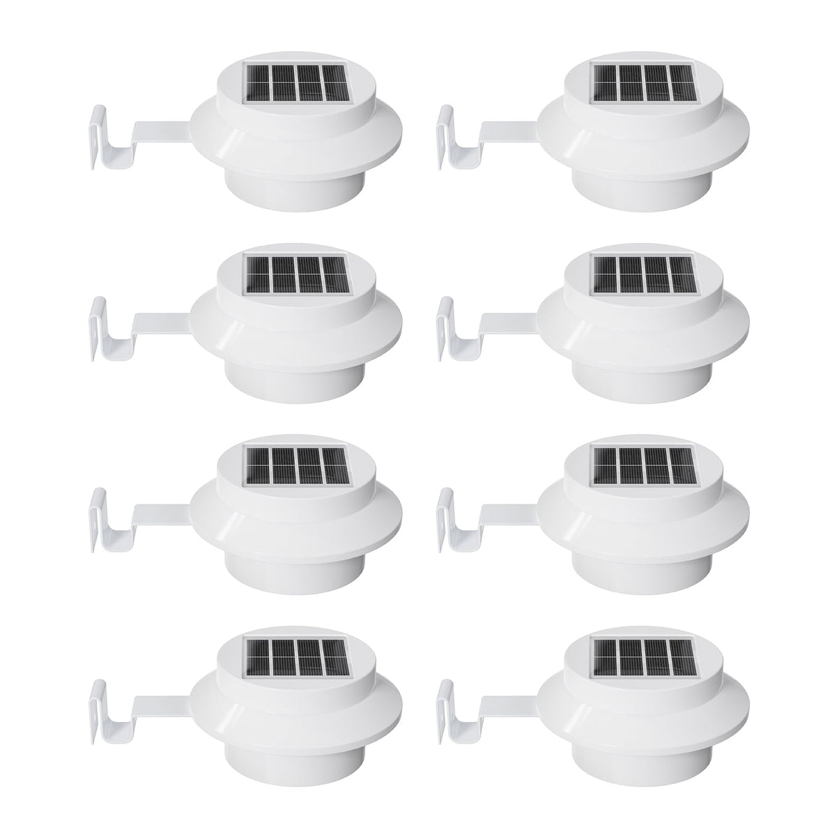8 Pack Cool White Solar Powered Gutter Mounted Lights M7764