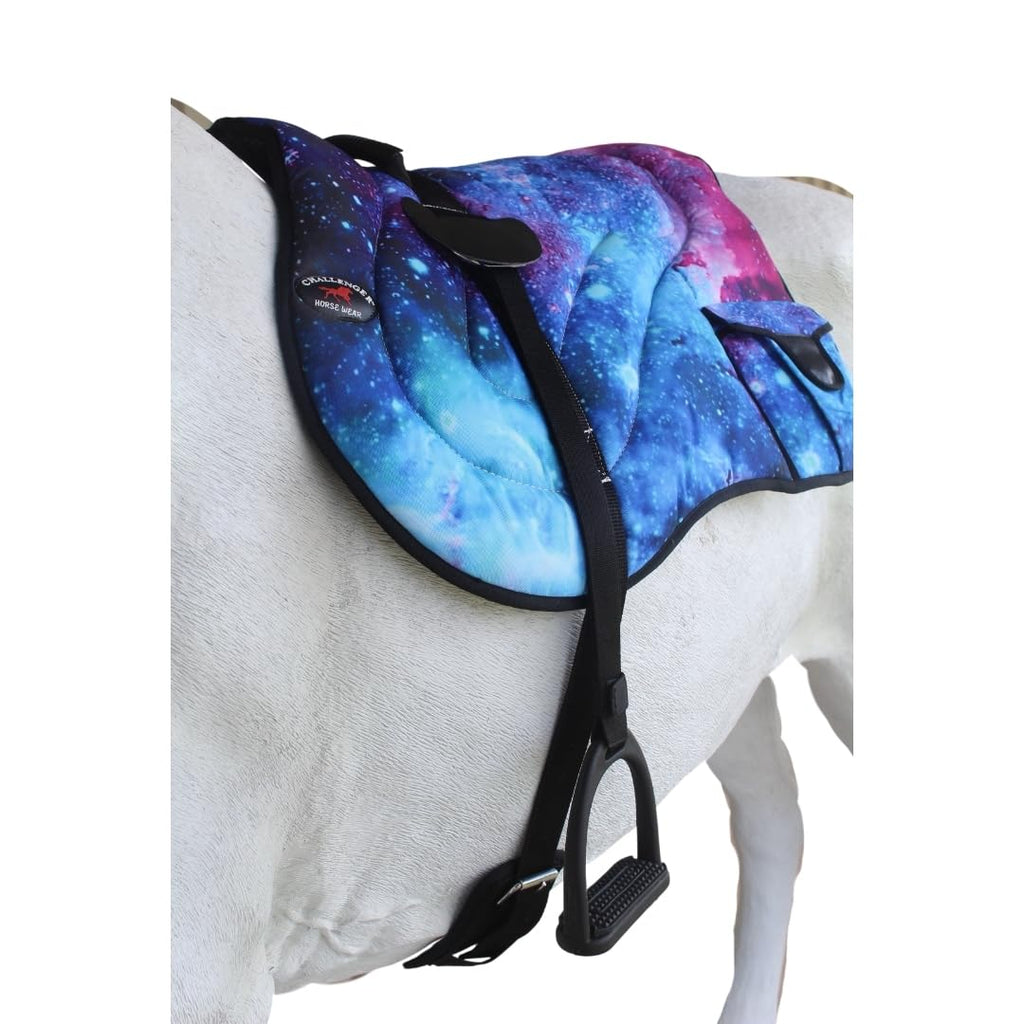 Neoprene Padded Anti-Slip Bareback Saddle Pad Blue Plaid L42202