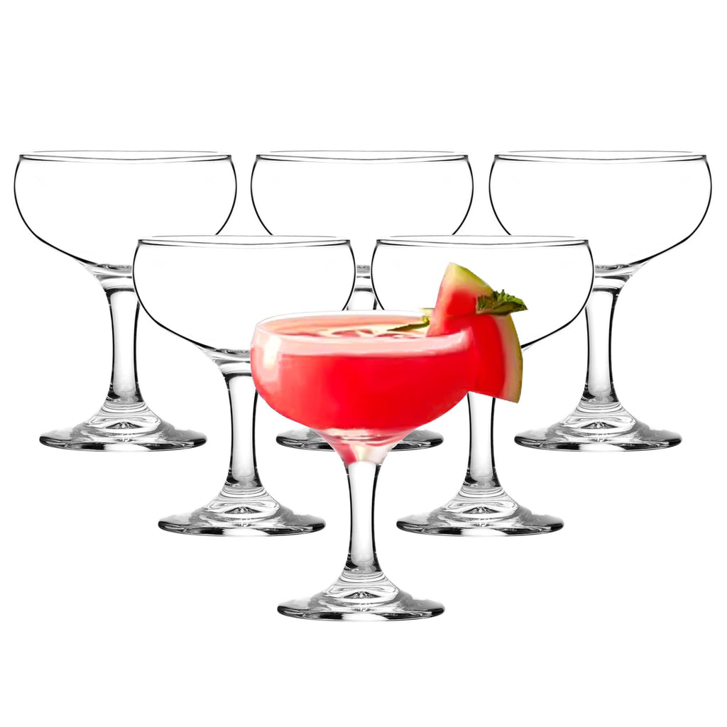Clear 5 Ounce Stemmed Cocktail Glasses Set of 6 Y197