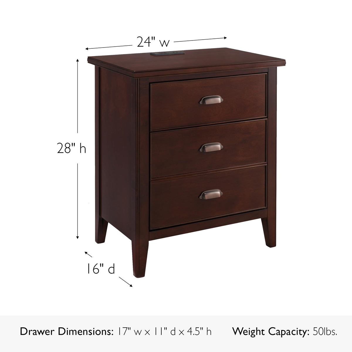 Chocolate Cherry Nightstand Side Table J664