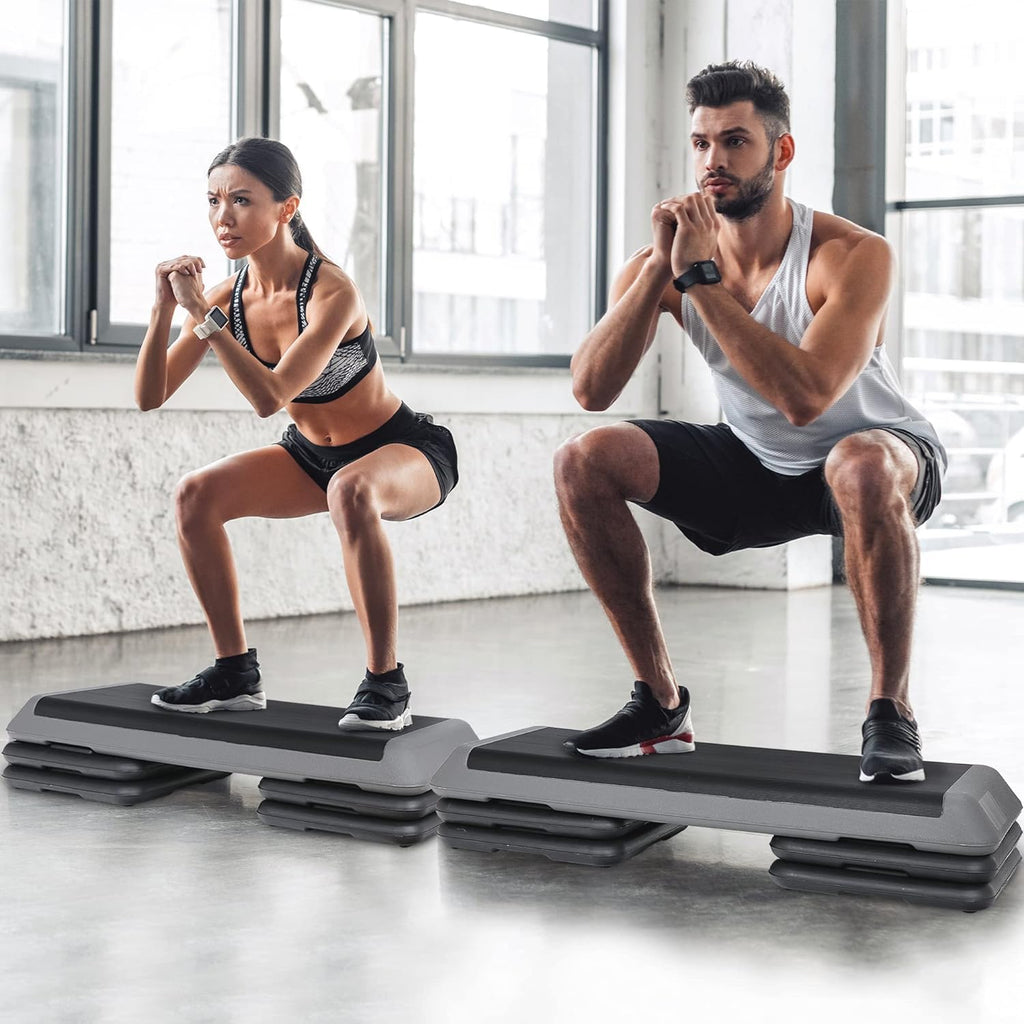 43" Adjustable Exercise Aerobic Step Platform with 4 Removable Risers Y465161
