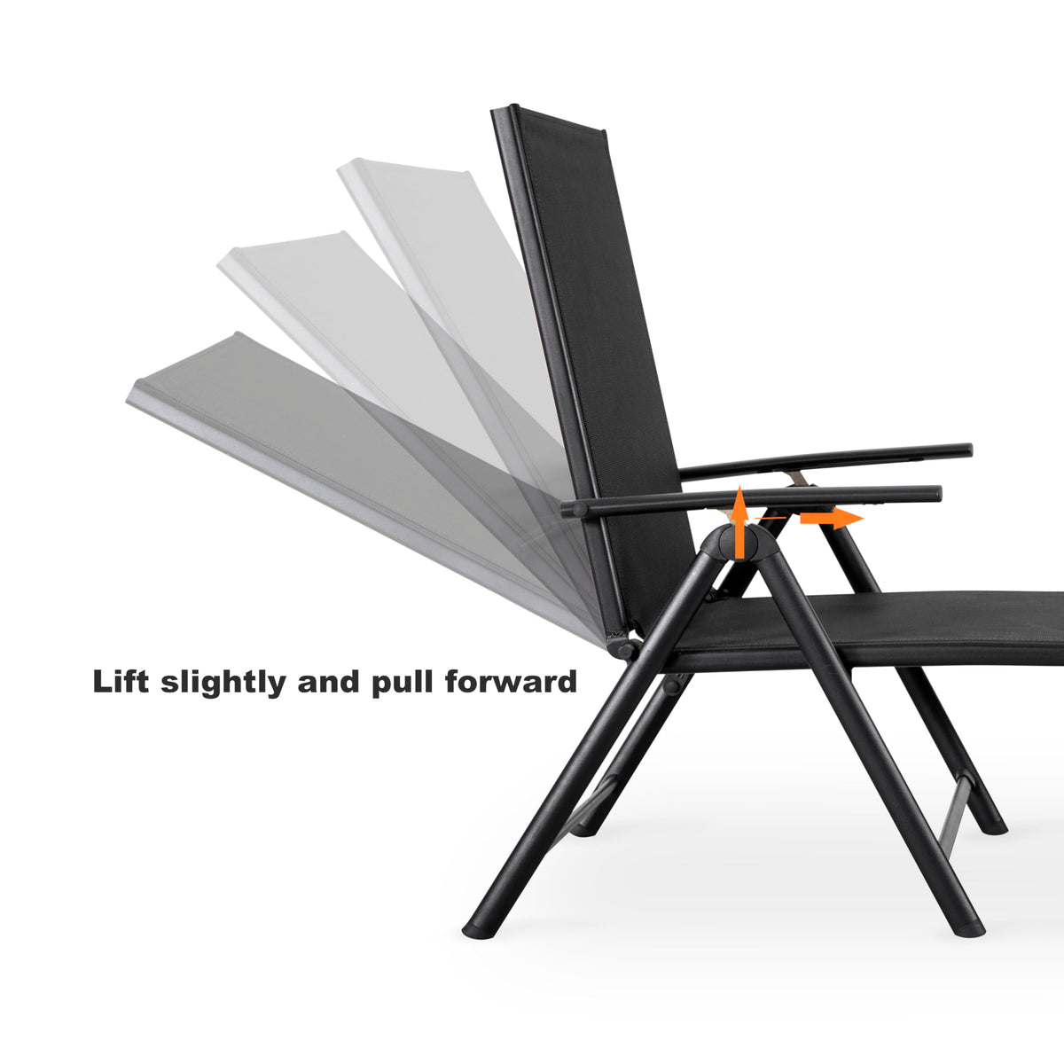Folding Beach Lounge Chair 2-Pack Grey Textilene E5833