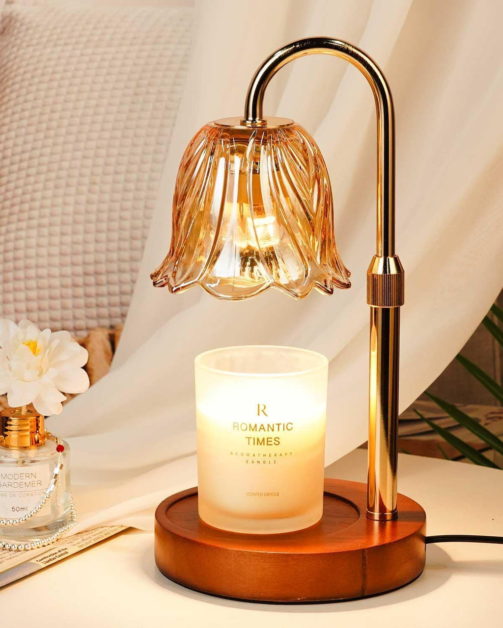 Gold Candle Warmer Lamp with Timer & Dimmer G703951