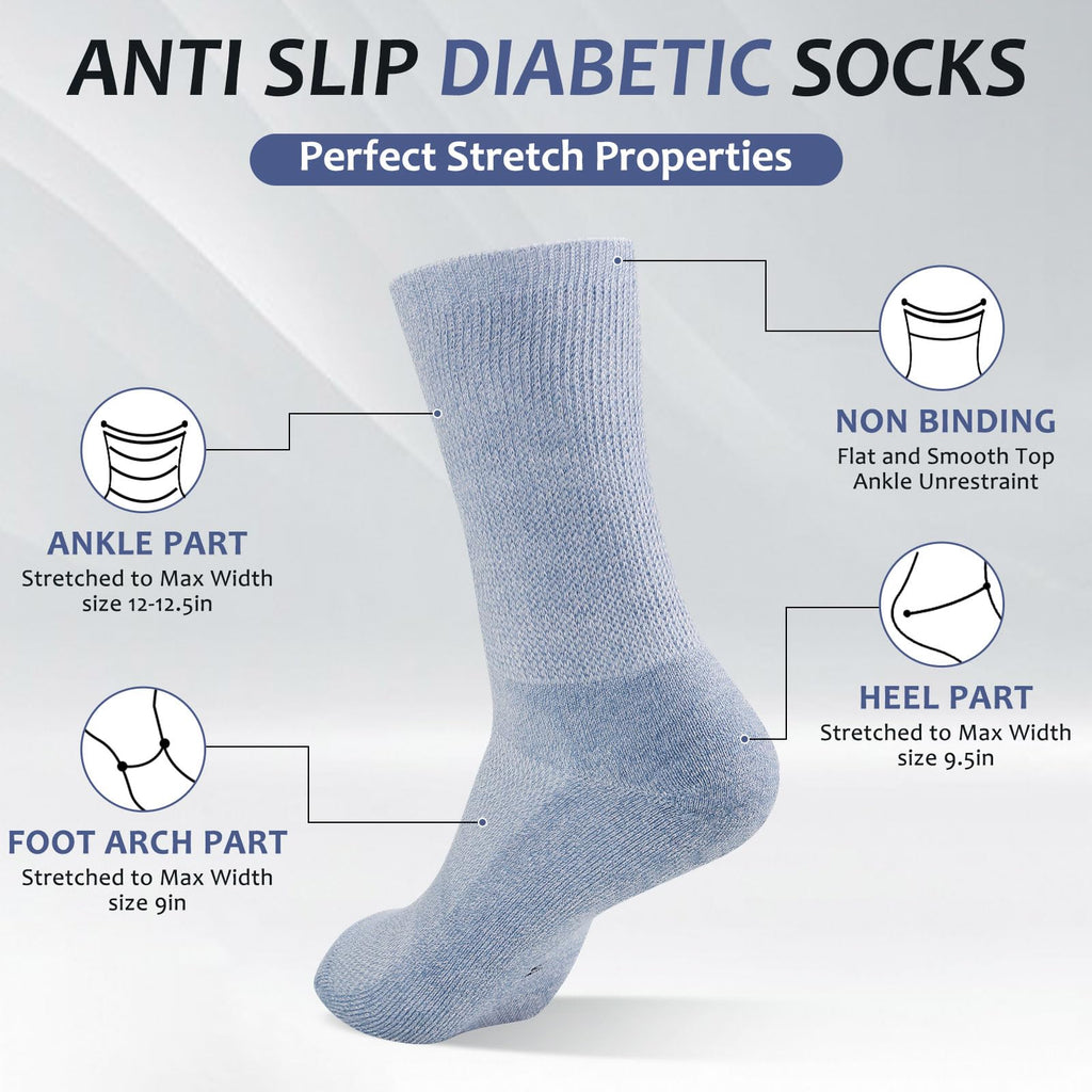 6 Pairs Non Binding Seamless Toe Crew Socks I177503