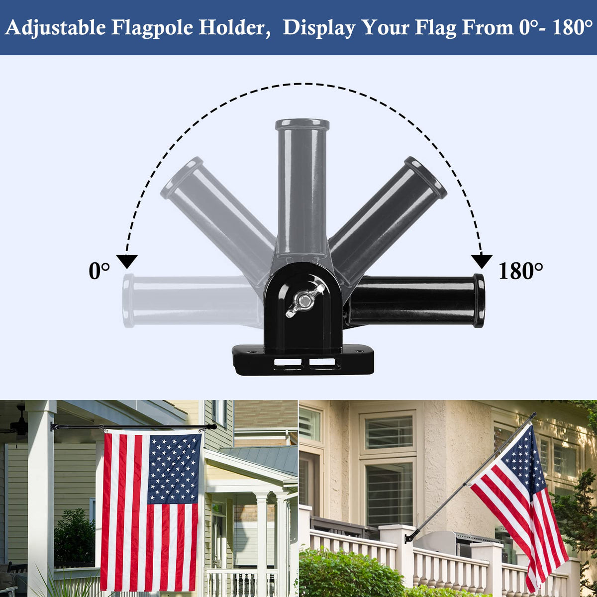 Adjustable Aluminum Flag Pole Holder 1" Inner Diameter C345482